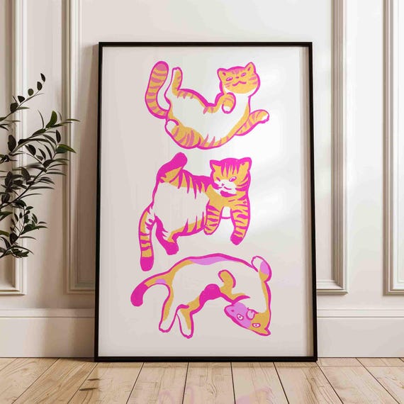 Cats Cute Kitten Illustration Art Print