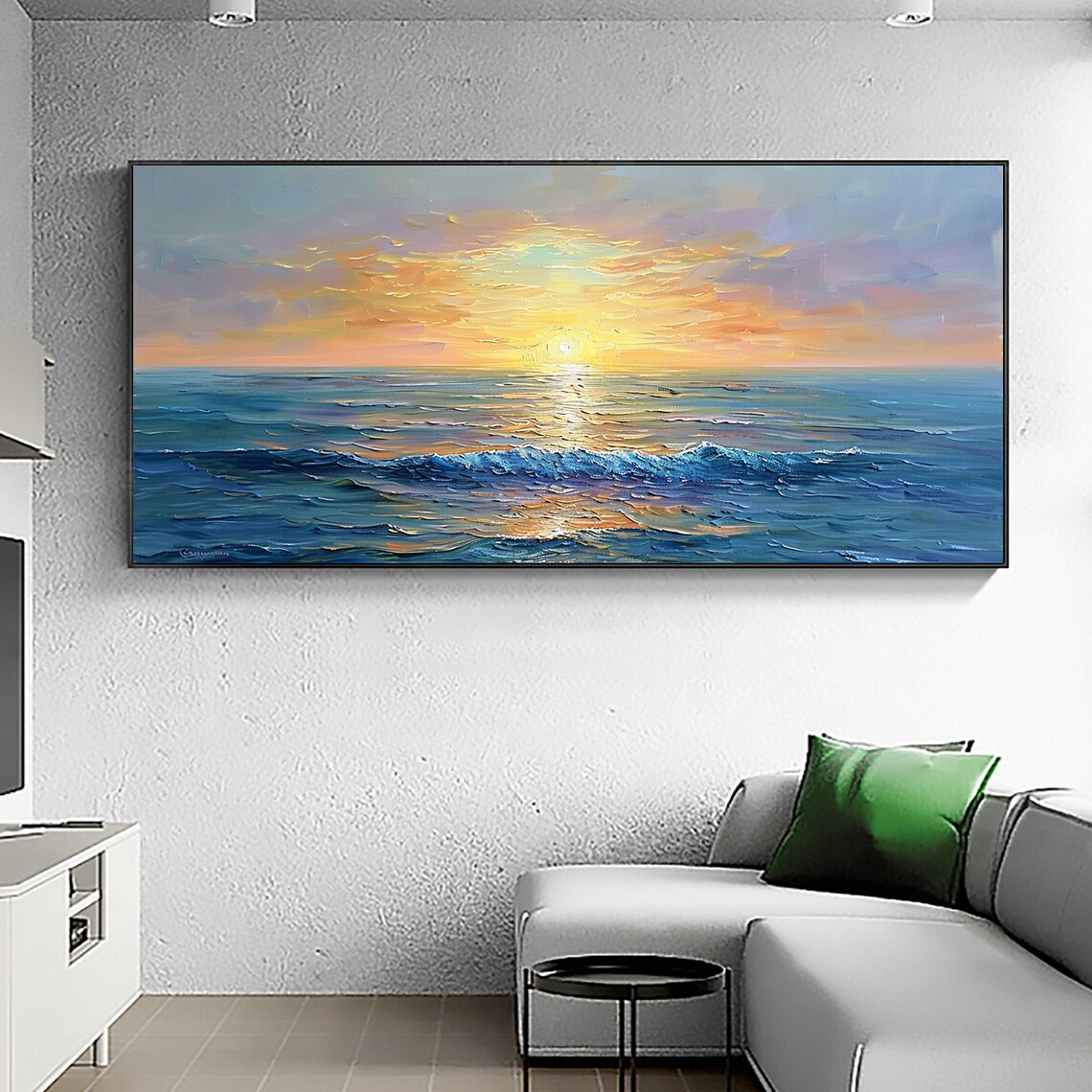 Original Sunset Seascape, Abstract Ocean Art Print - Image 3