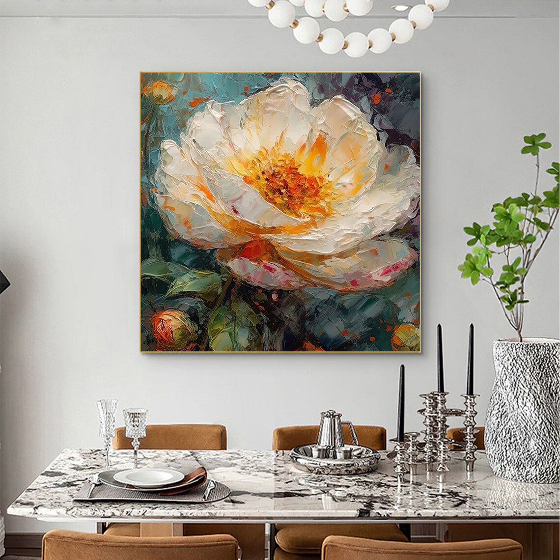 Abstract Floral Boho Oil-Painting-Style Art Print - Image 4