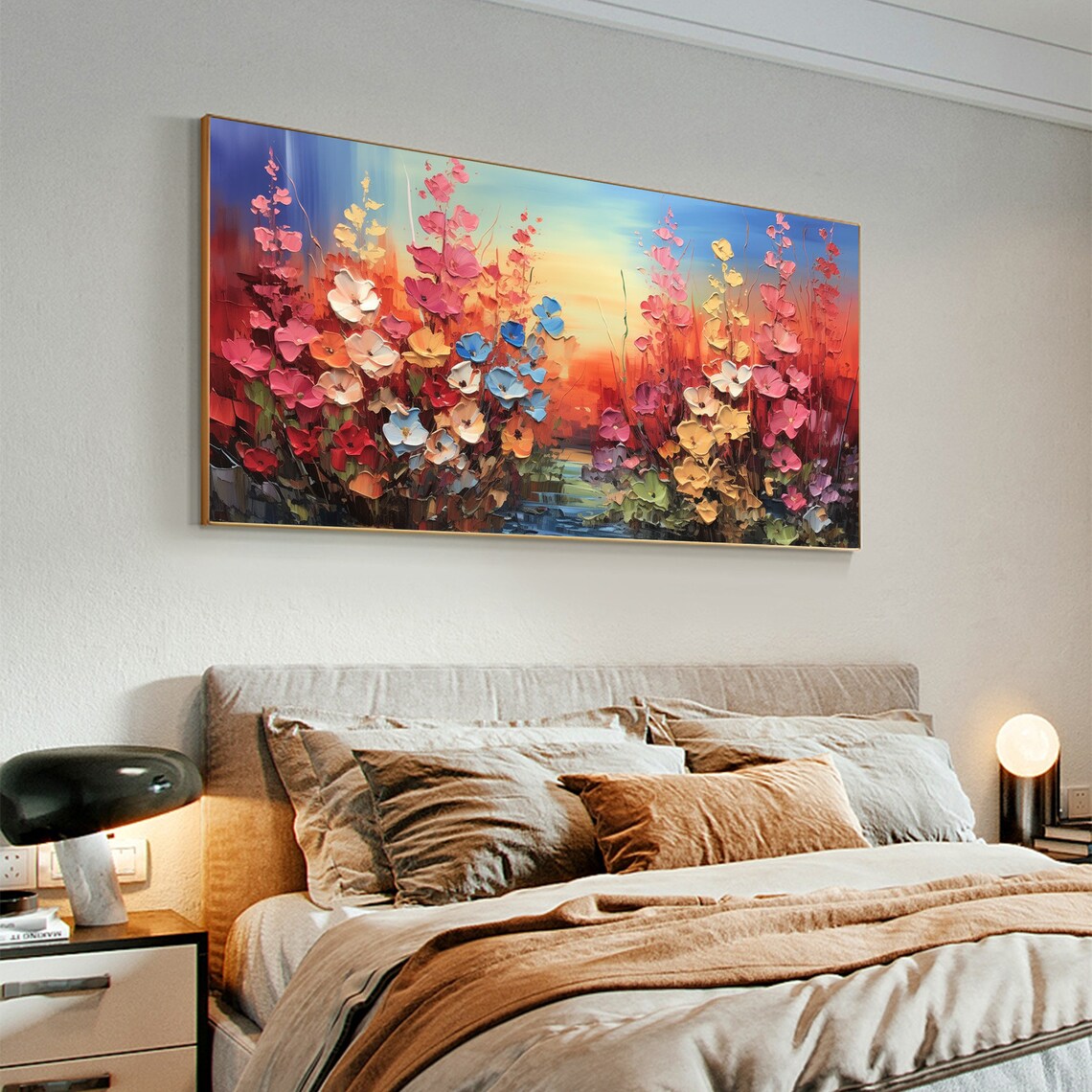 Abstract Flower Landscape, Custom Oil Painting Art Print - Image 6