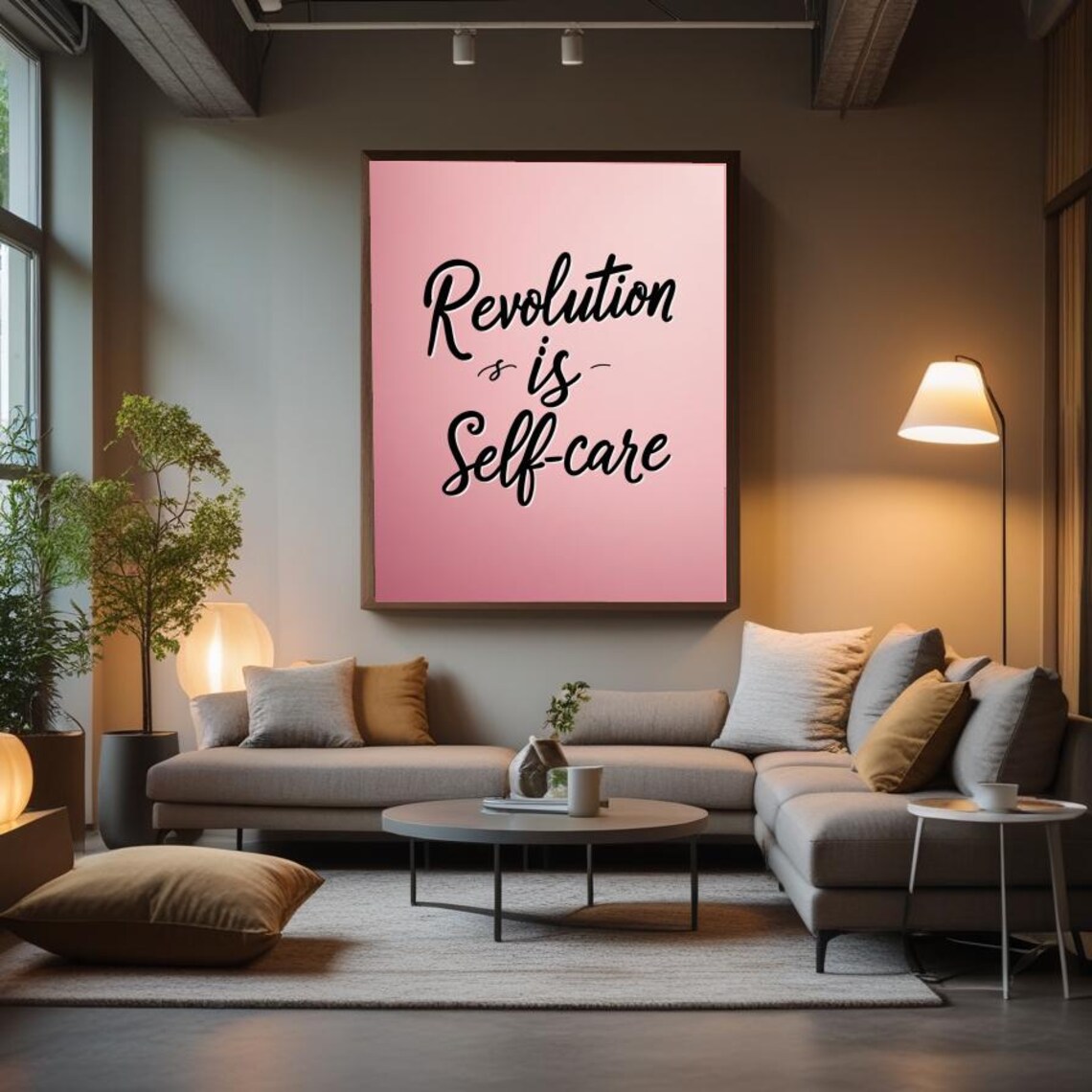 Revolution Is Selfcare Minimalist Typography Poster Motivational Wall Art