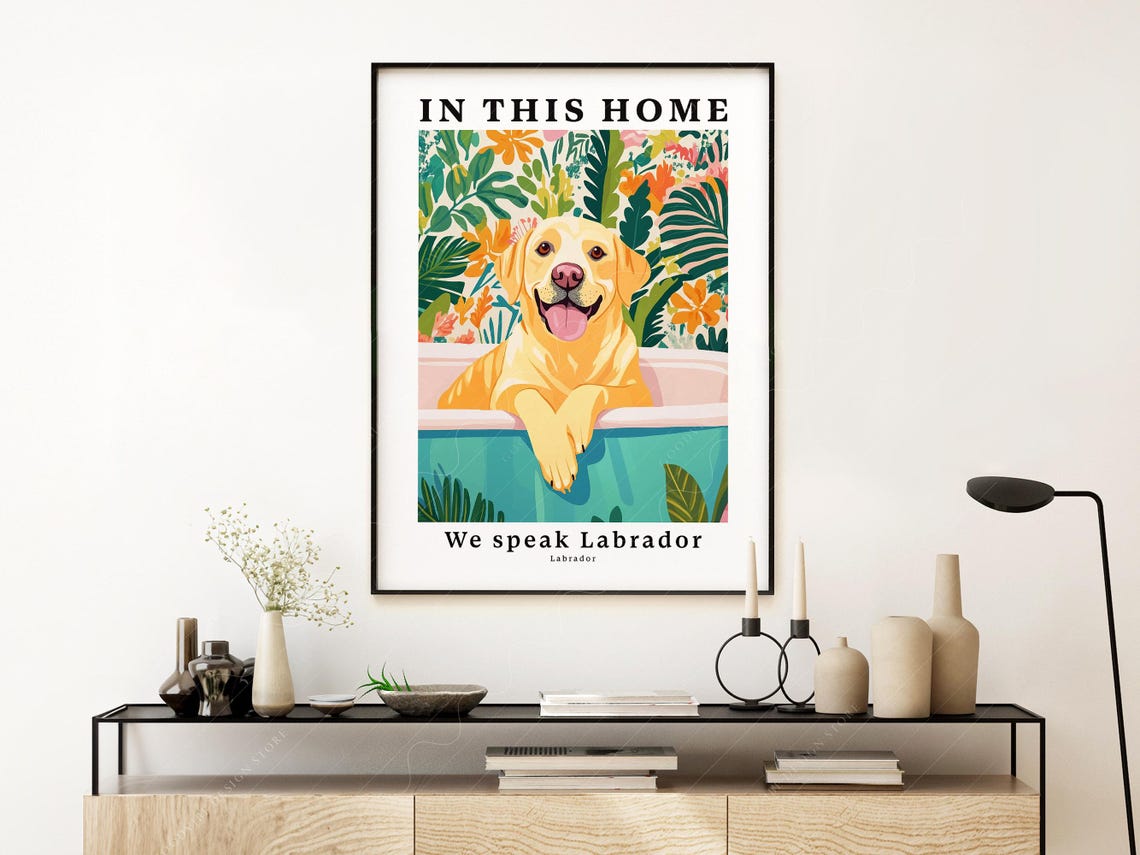 Labrador Art Print, Funny Dog Lovers Gift - Image 3