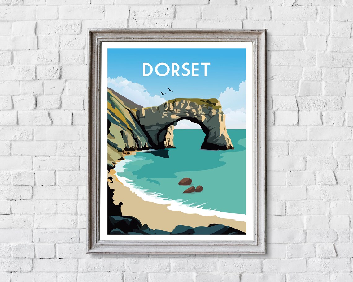 Durdle Door Dorset Travel Poster, Retro Style - Image 2
