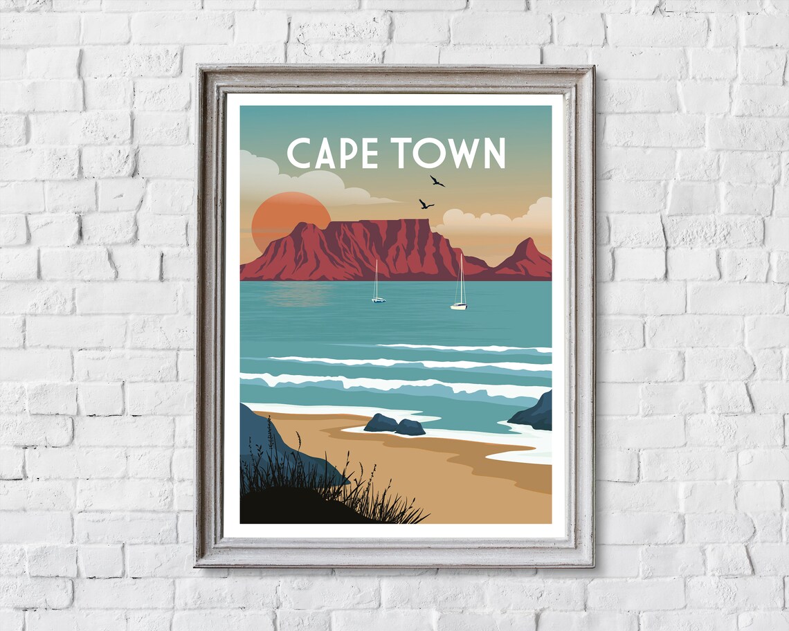 Cape Town Travel Poster, South Africa Art Print - Image 2