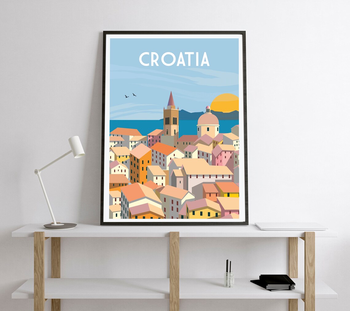 Croatia Retro Travel Poster, Europe Wall Art Print - Image 2