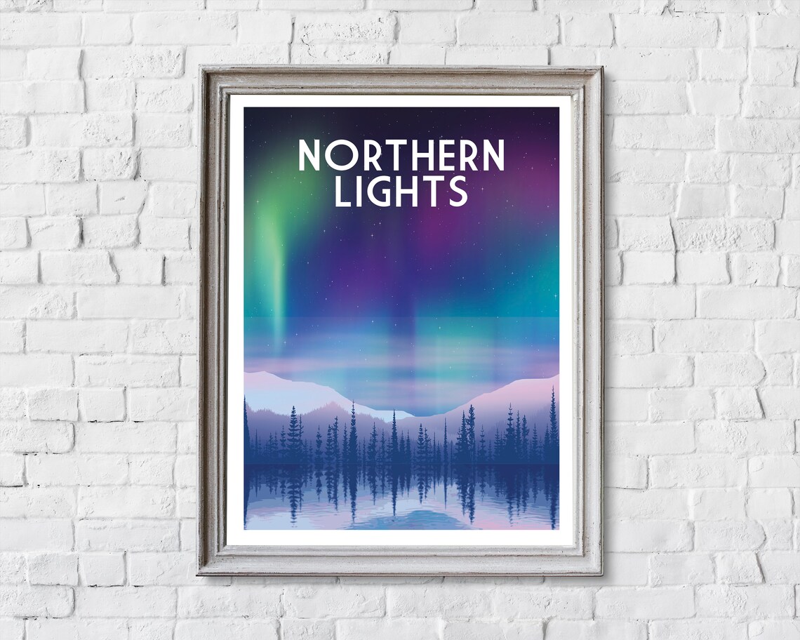 Northern Lights Travel Poster, Iceland and Norway - Image 2