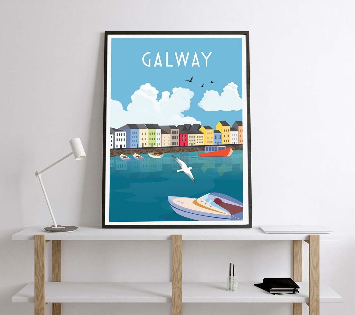 Galway Travel Poster, Claddagh Ireland Art Print - Image 2