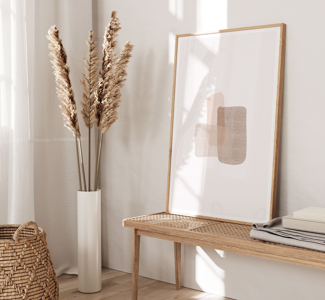 Abstract Beige Modern Art Print, Neutral Decor - Image 3
