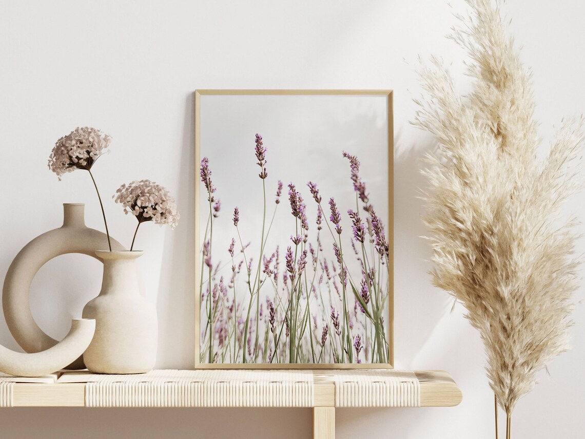Lavender Flowers Print, Minimalist Botanical Poster - Image 2