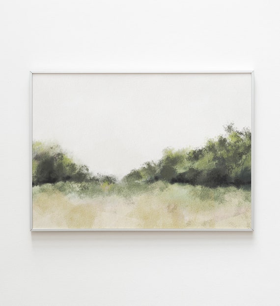 Watercolor Abstract Landscape Print, Minimalist Poster