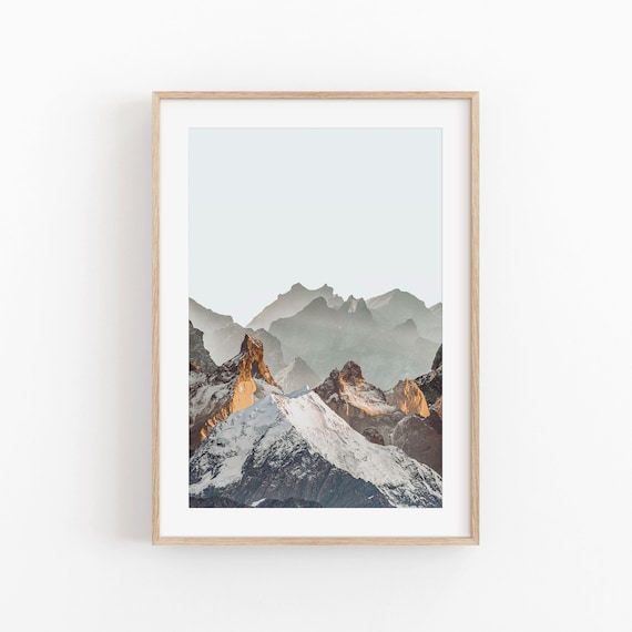 Mountain Wall Art, Modern Minimalist Poster