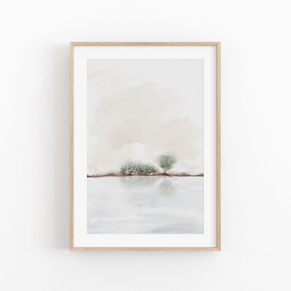 Watercolor Abstract Art Print, Minimalist Nature Decor