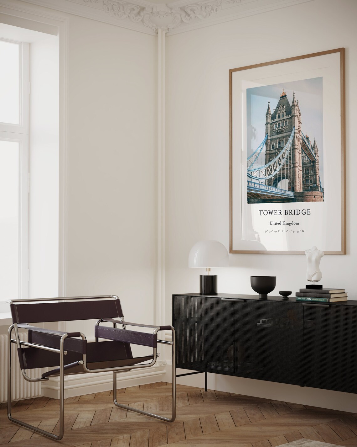 London Tower Bridge Landmark Coordinate Photography Travel Poster - Image 2