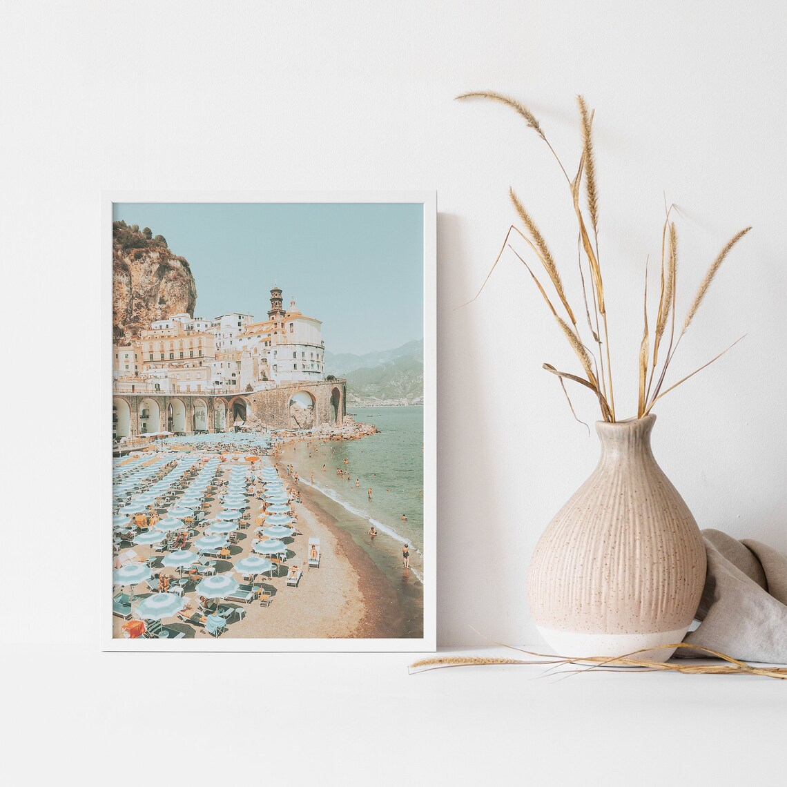 Italy Beach Cityscape Travel Poster, Positano View - Image 3