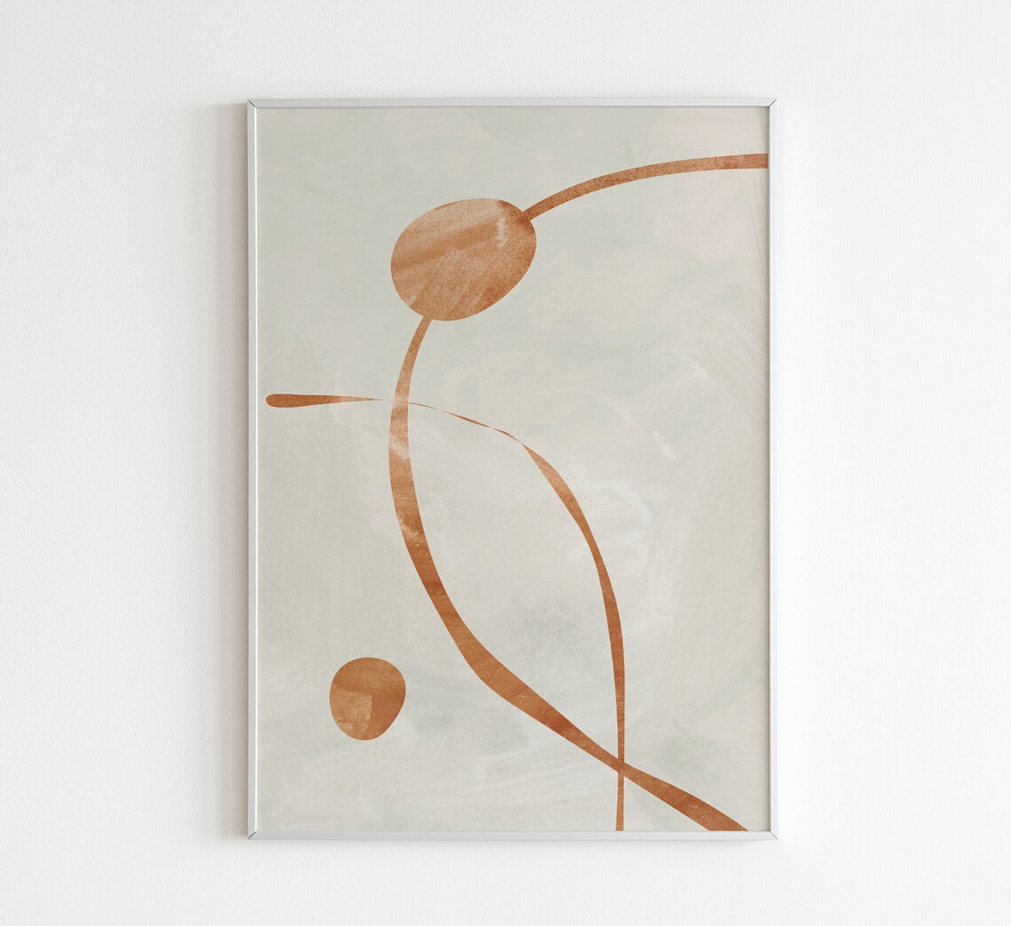 Abstract Geometric Line Art, Boho Neutral Art Print - Image 4