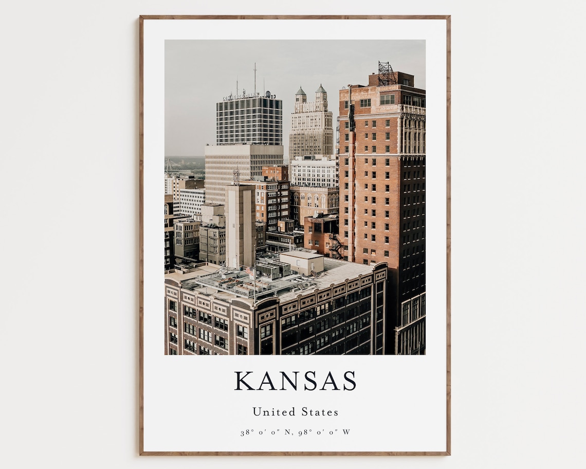 Kansas City Art Print, Kansas Travel Poster