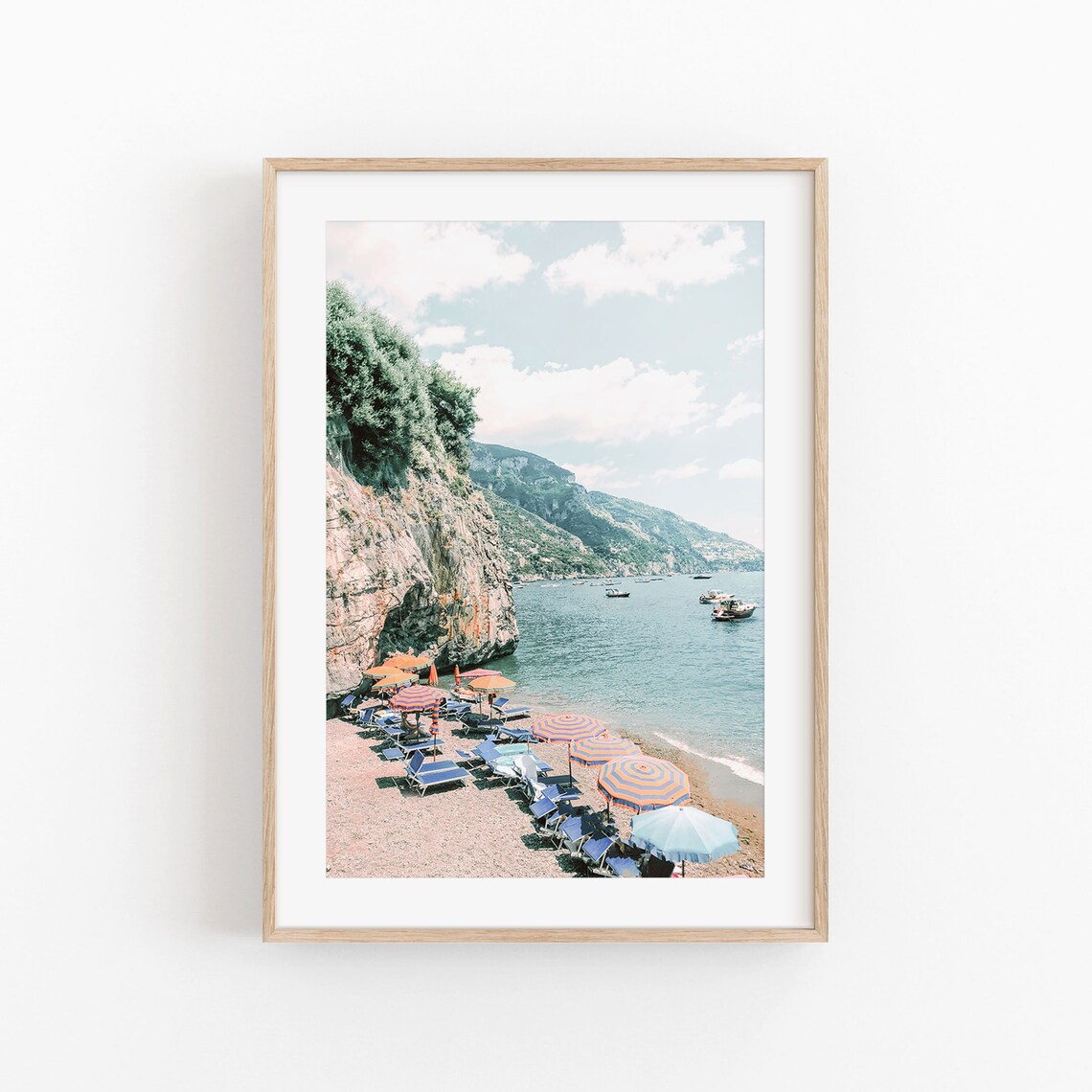 Italy Beach Cityscape Living Room Wall Art Print