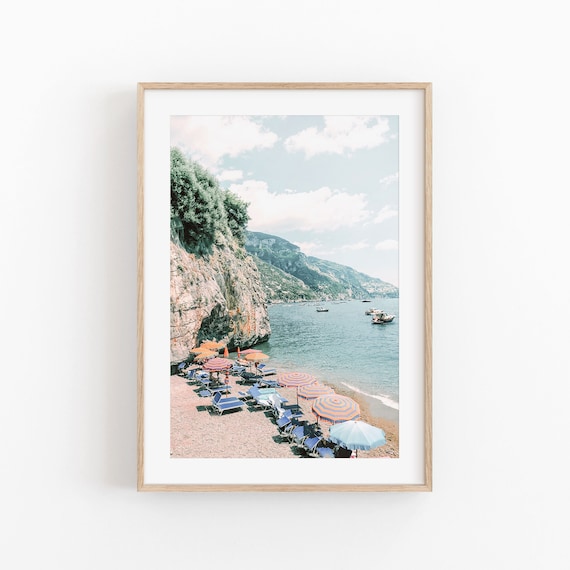Italy Beach Cityscape Living Room Wall Art Print