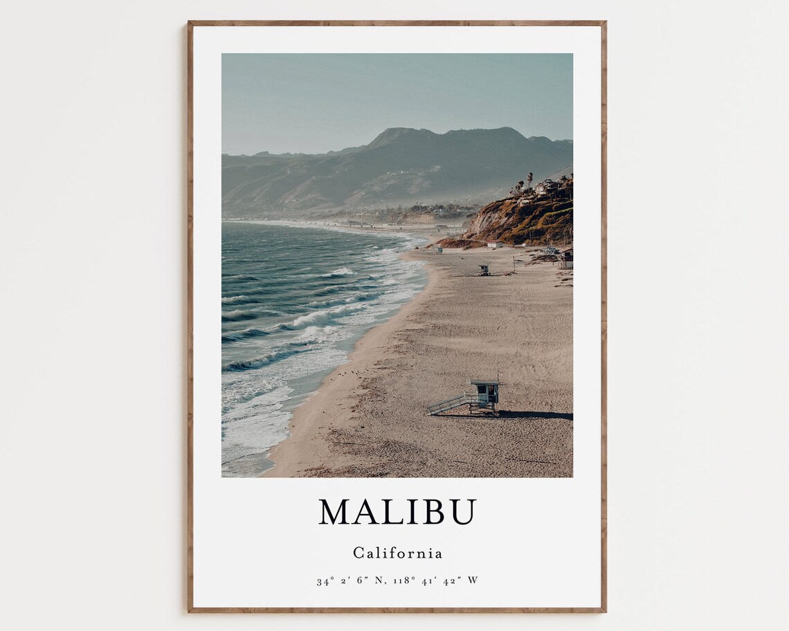 Malibu Travel Poster, California Beach Wall Art - Image 4