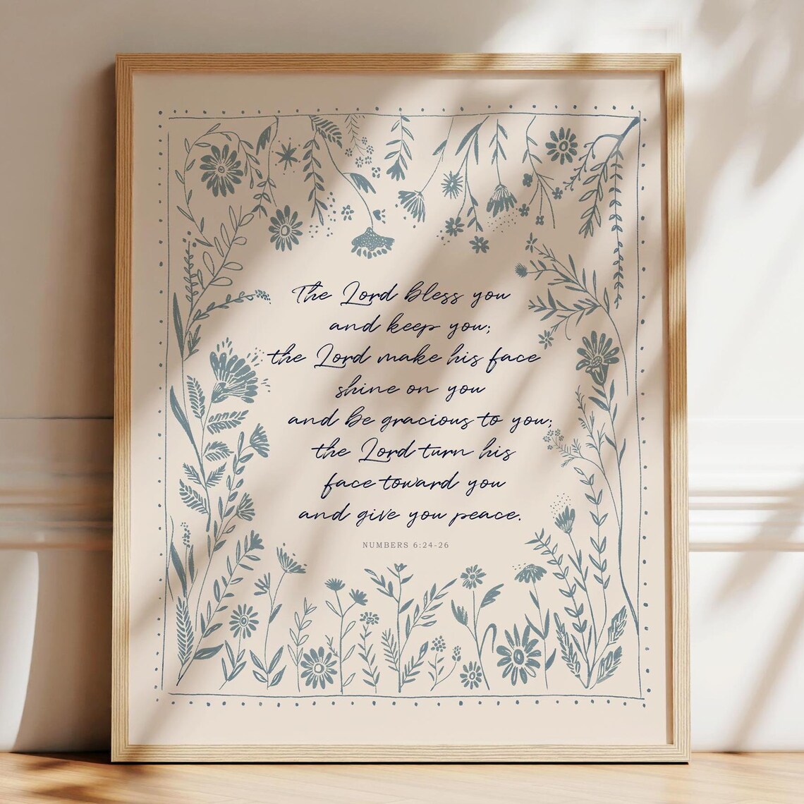 Numbers 6:24 Scripture Art Print, Christian Gift