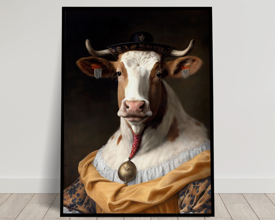Noble Cow Baroque Style Art Print
