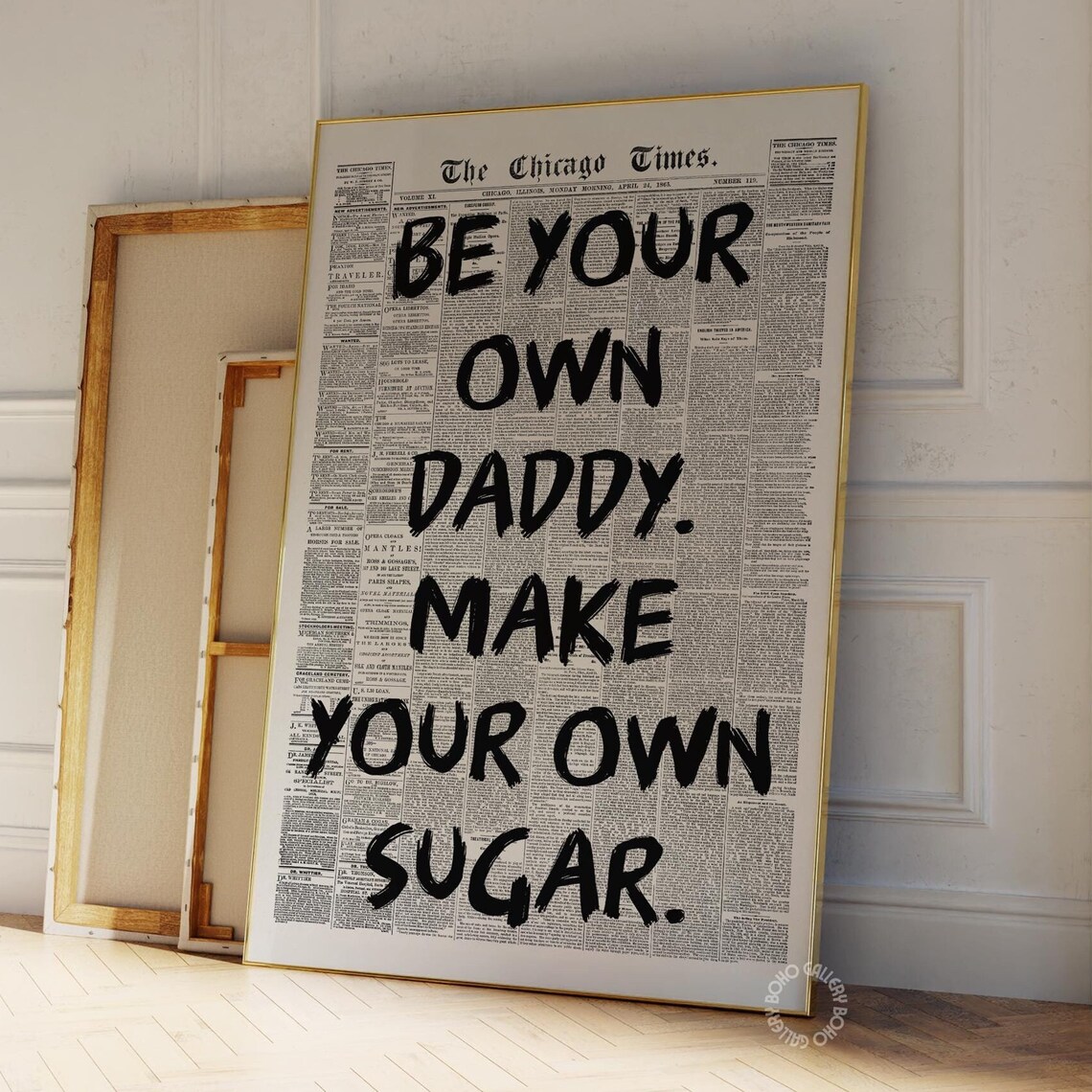 Be Your Own Daddy Newspaper Poster, Vintage Trend