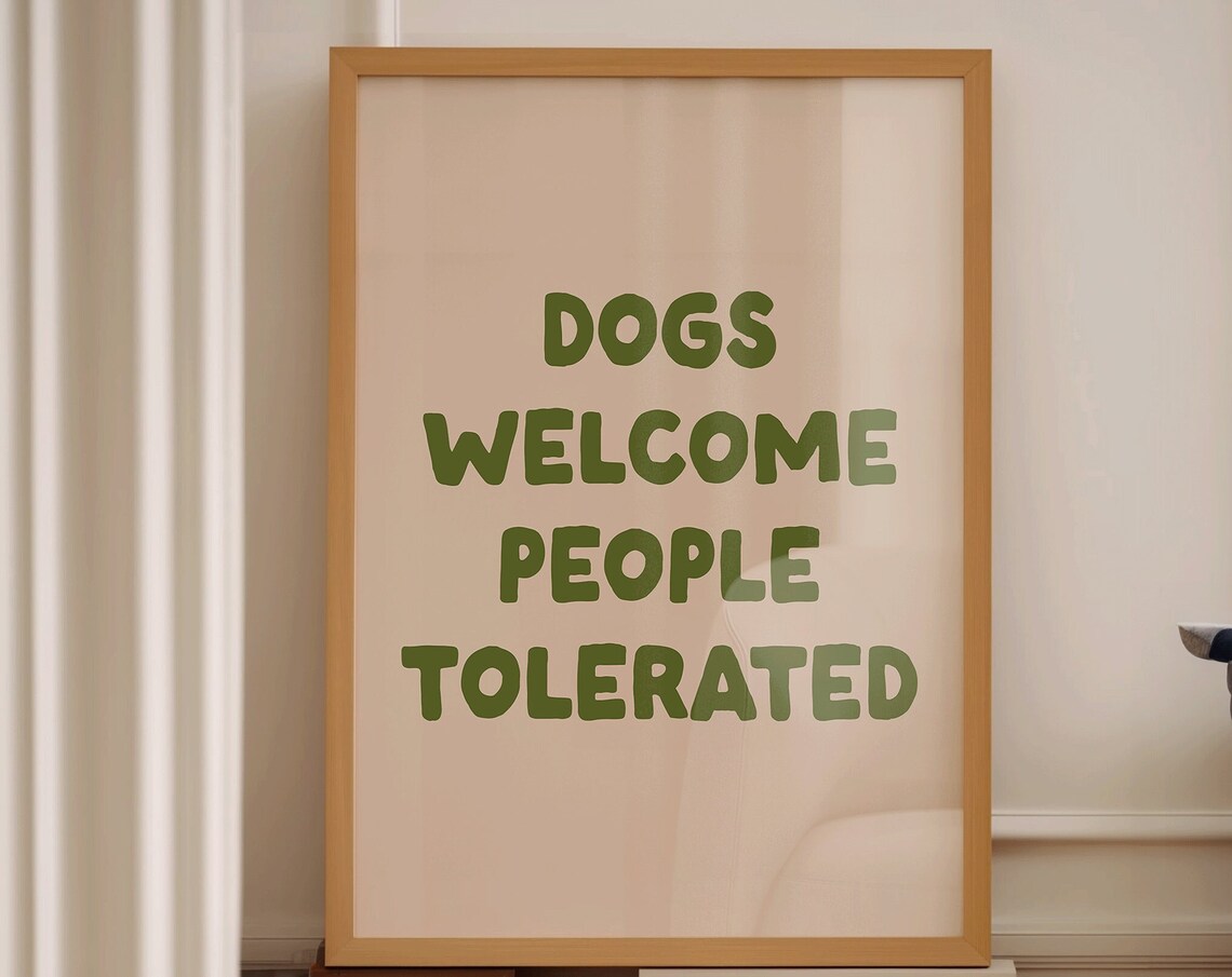 Dogs Welcome People Tolerated Retro Art Print