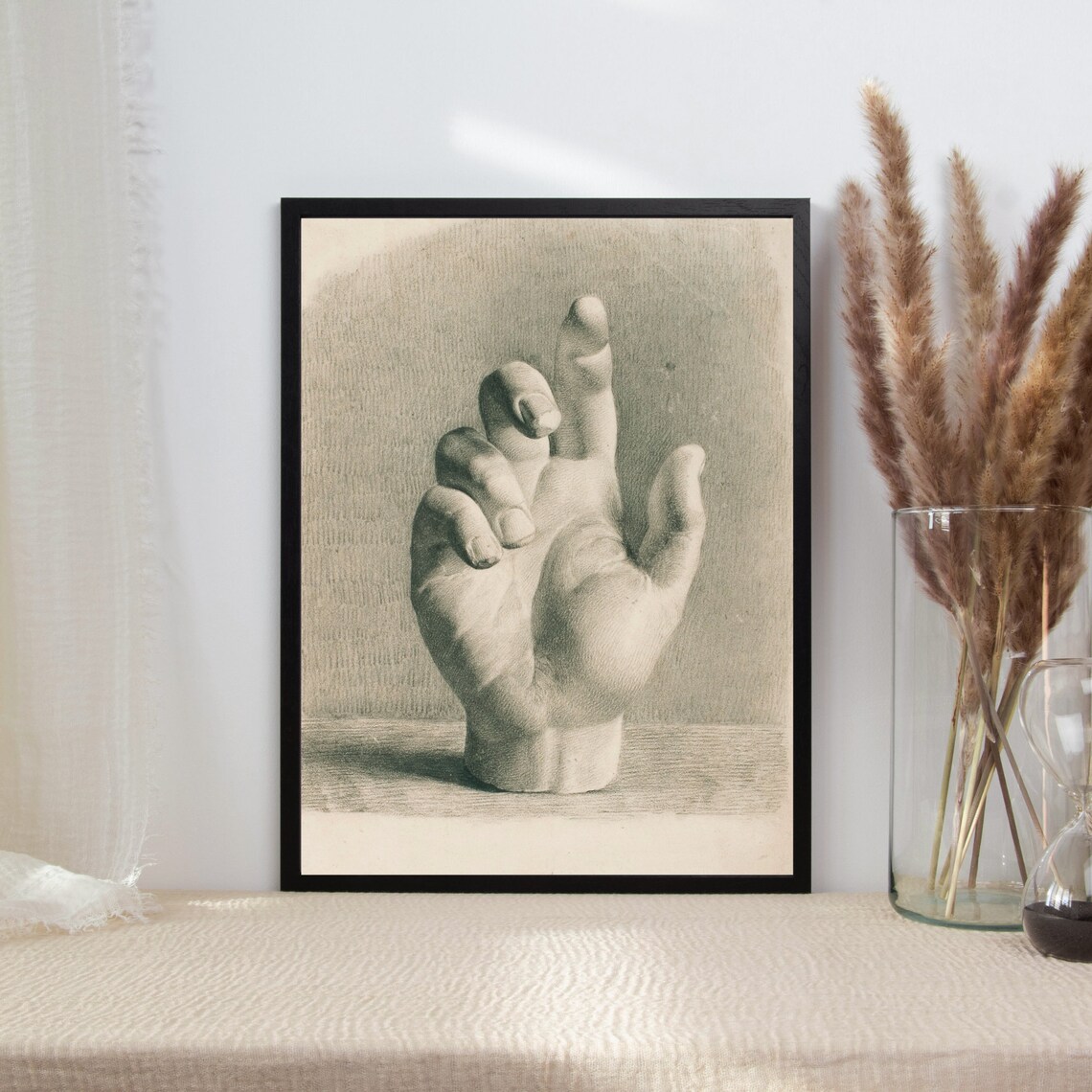 Vintage Hand Sketch Drawing Hand Study Art Print - Image 2