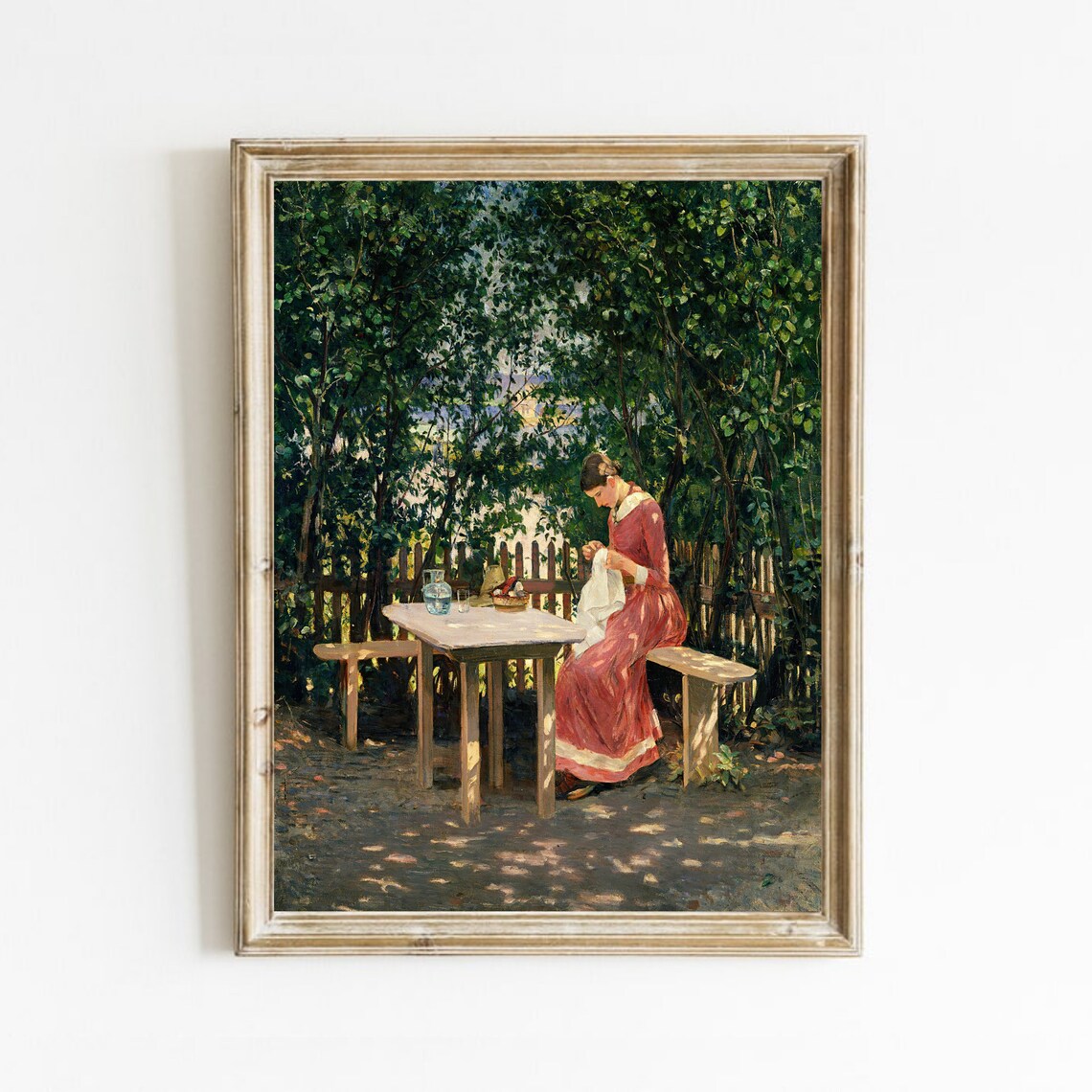 Portrait Of A Woman, Vintage Garden Art Print