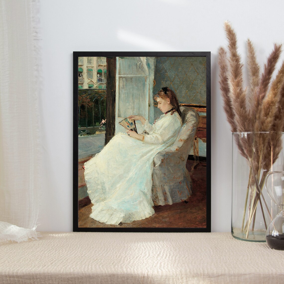 Woman Reading By Window Vintage Impressionist Portrait Oil Painting Poster - Image 2