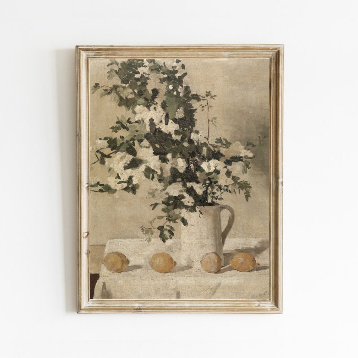 Kitchen Lemon Painting, Vintage Kitchen Art Print