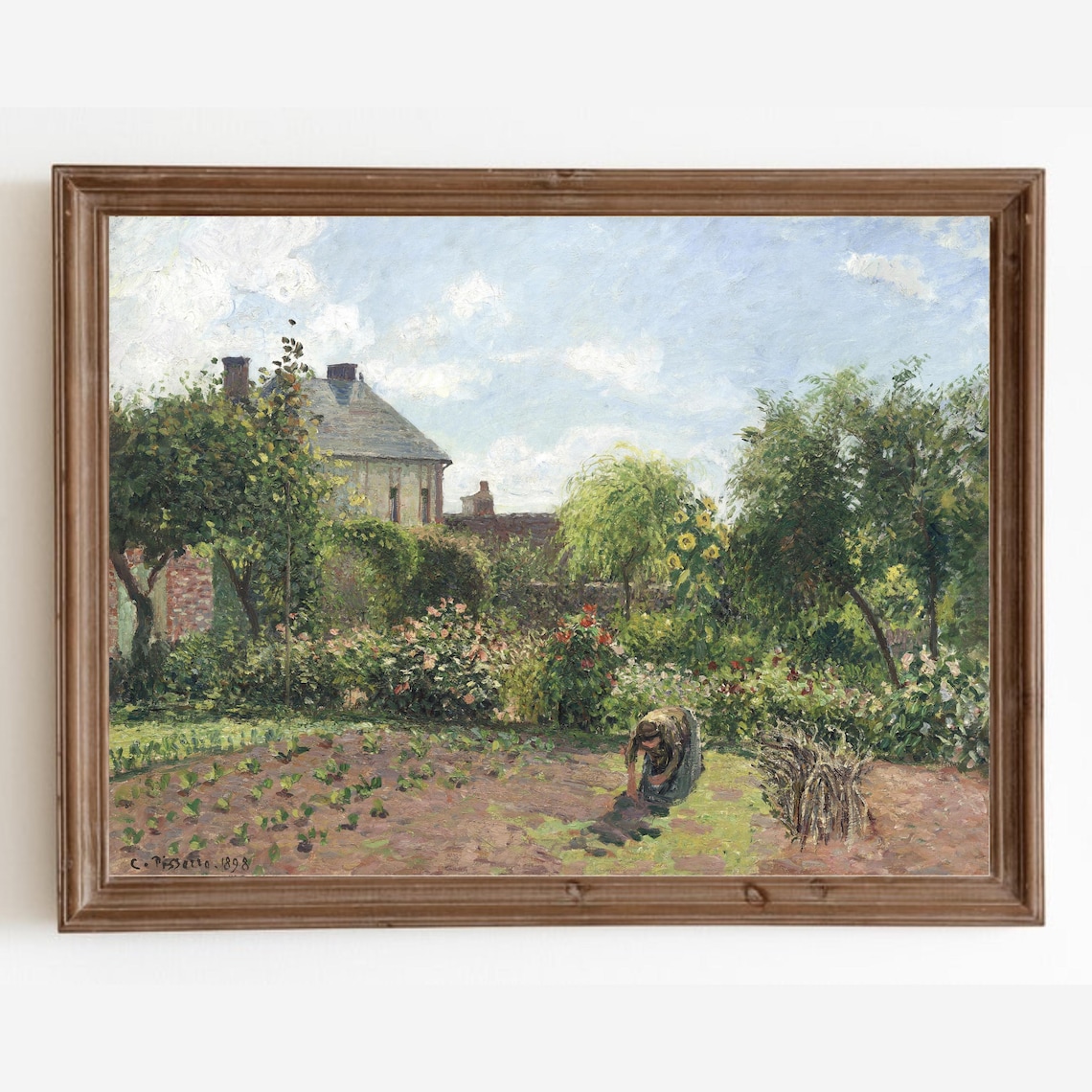 Summer Garden Vintage Country Landscape Art Print
