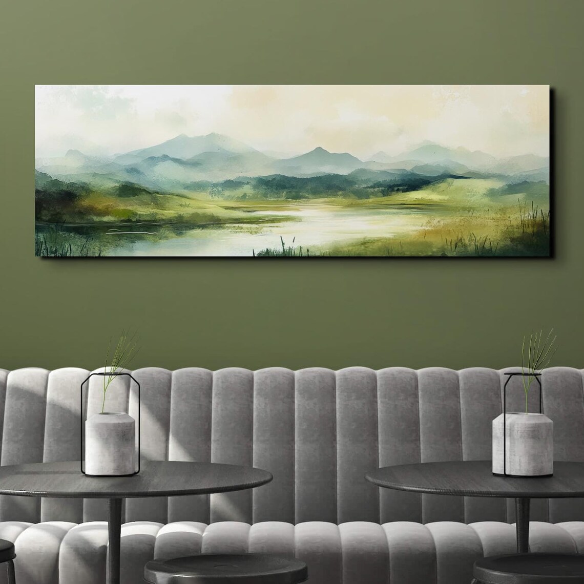Beautiful Serene Mountain Landscape Tranquil Landscape Art Ready To Hang Panoramic Wall Art Print Large Wall Art