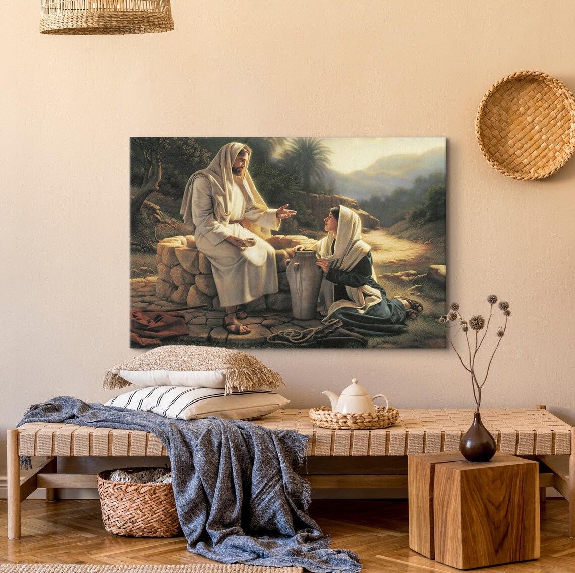Jesus And The Samaritan Woman At The Well Christian Art Poster - Image 2