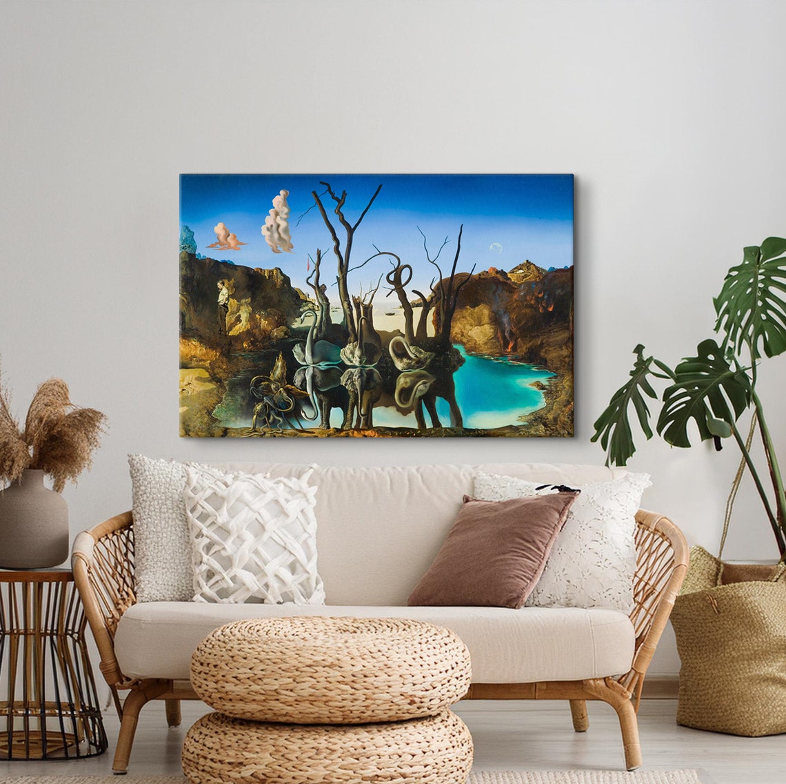 Salvador Dali Swans Reflecting Elephants Surreal Mirror Poster - Image 3
