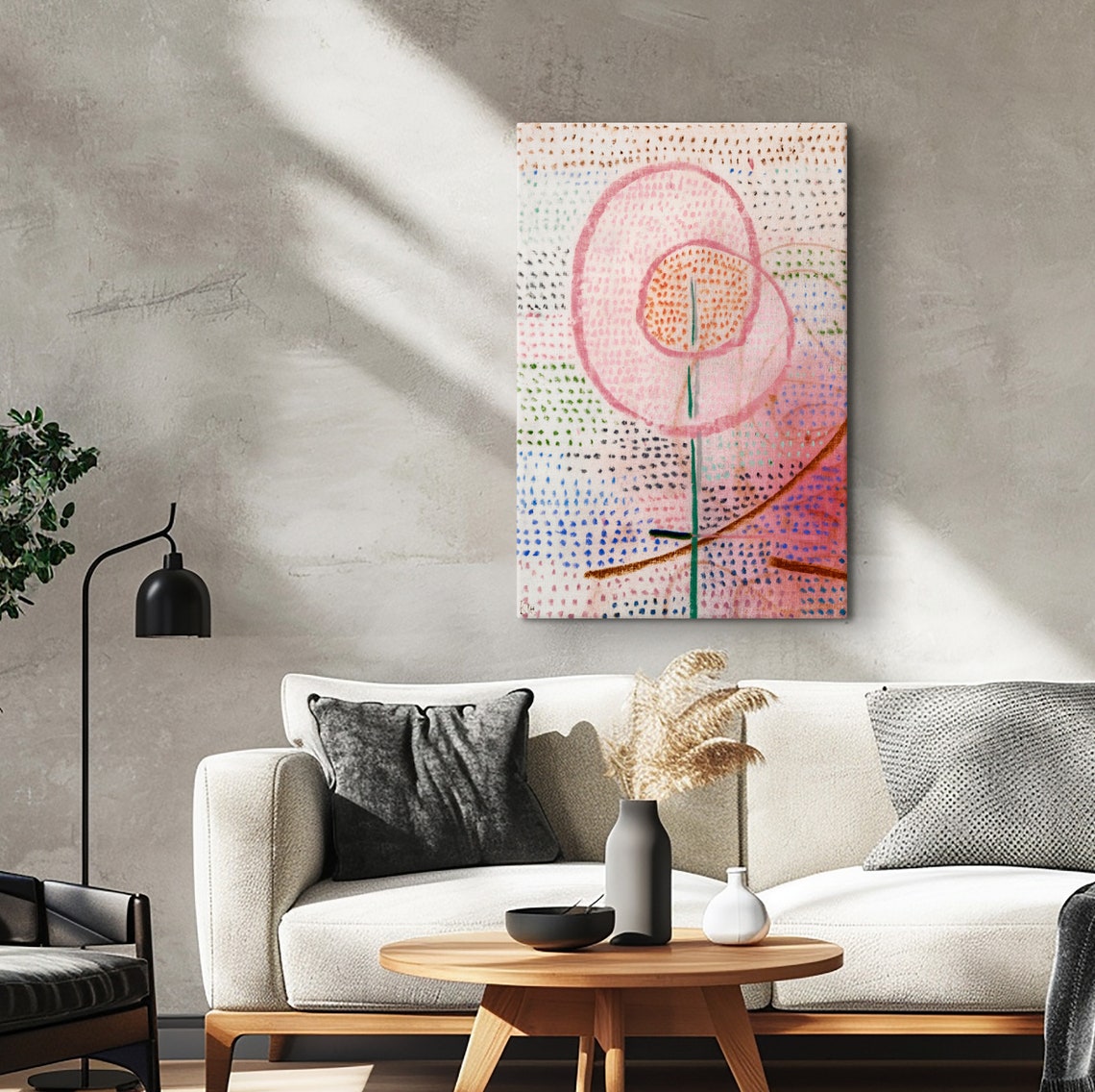 Paul Klee Pink Blossoming Flower Dotted Pointillist Abstract Poster - Image 3