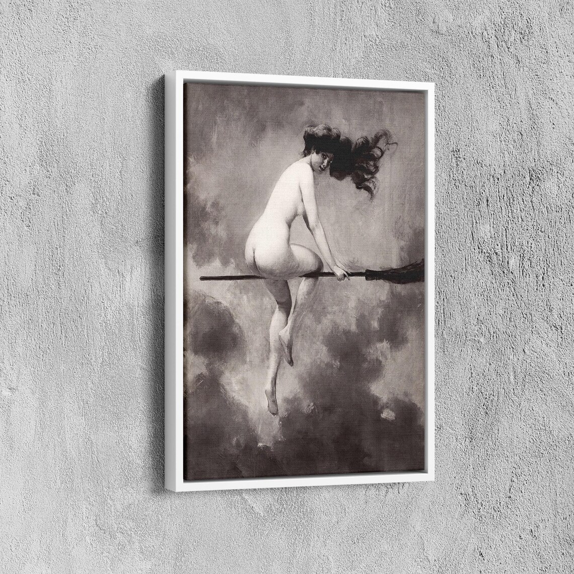 Halloween Witch on Broom, Gothic Art Print by Penot - Image 6