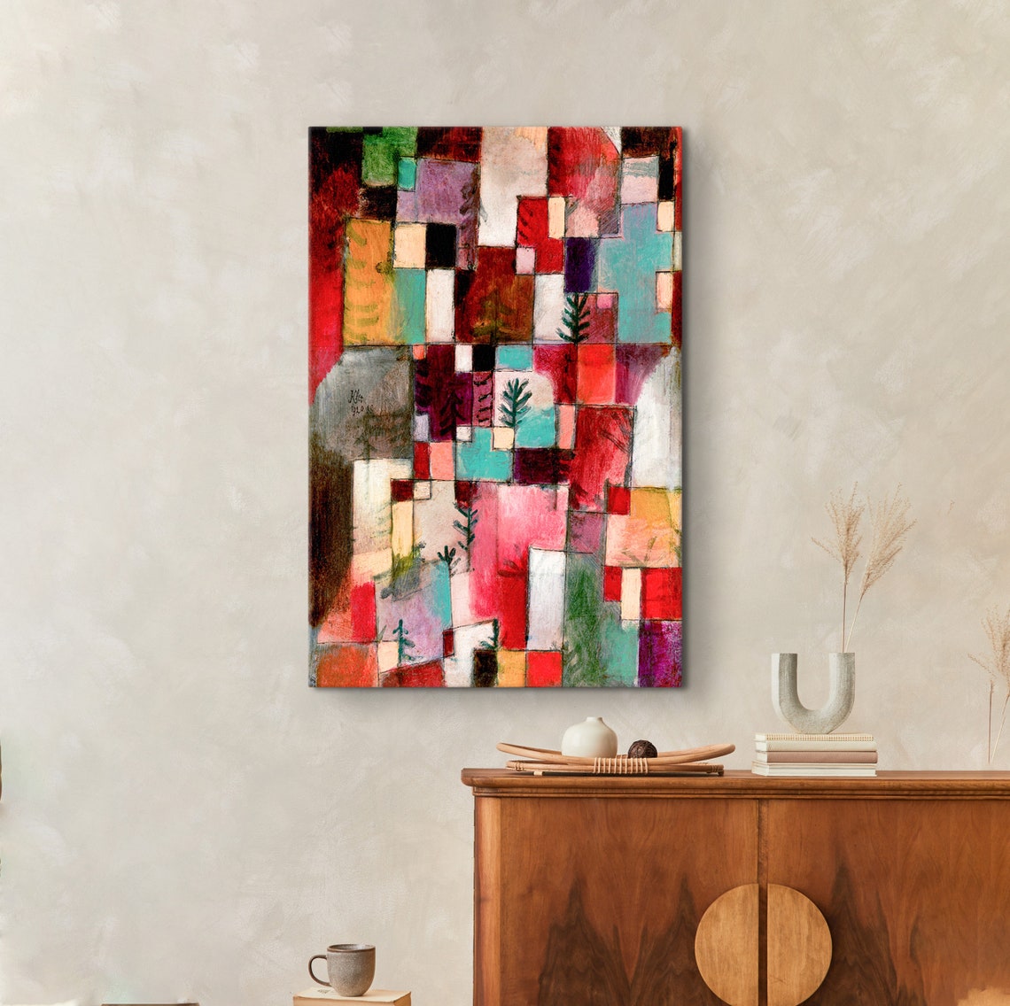 Paul Klee Red Forest 1922 Mosaic Blocks Trees Abstract Poster - Image 4