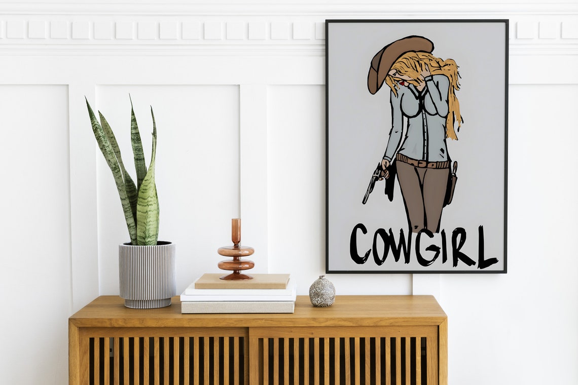 Cowgirl Poster Vintage Western Wall Art Country Female Prints Girly Dorm Room Decor Southwestern Woman Art Retro - Image 2