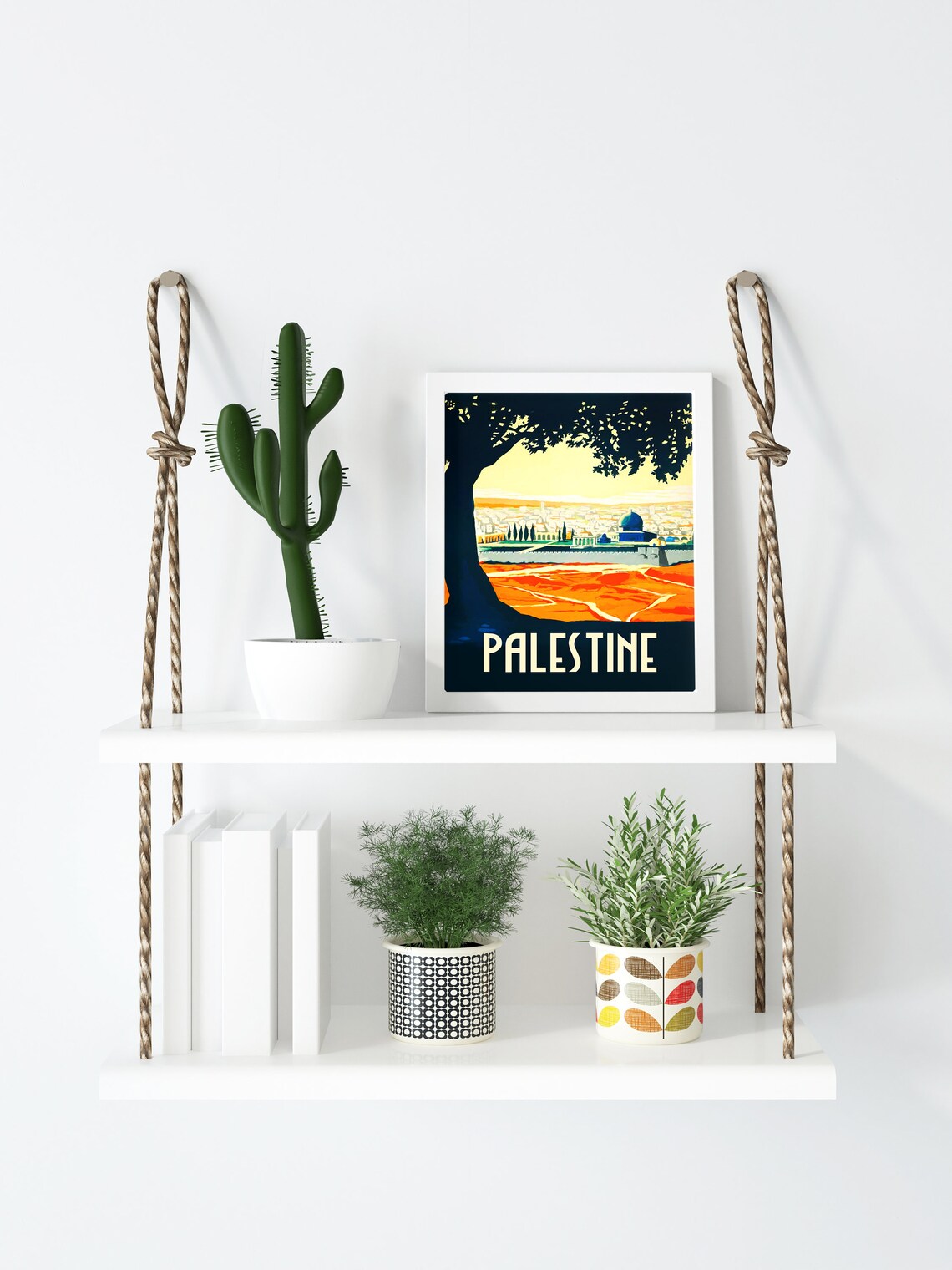 Palestine Vintage Retro Travel Poster Jerusalem Dome Skyline Art - Image 3