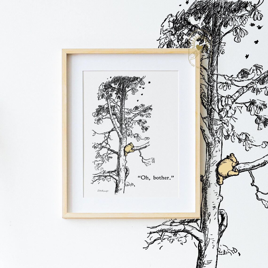 Winnie the Pooh Nursery Art, Classic Pooh Art Print