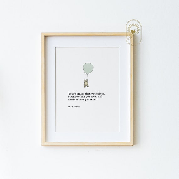 Winnie The Pooh Nursery Wall Art, Pooh Quote