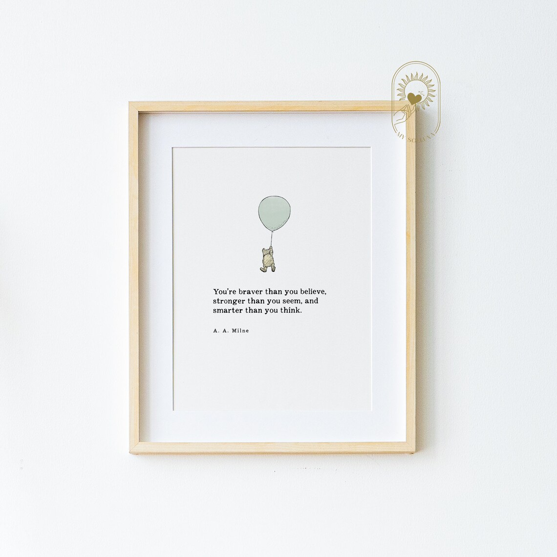 Winnie The Pooh Nursery Wall Art, Pooh Quote