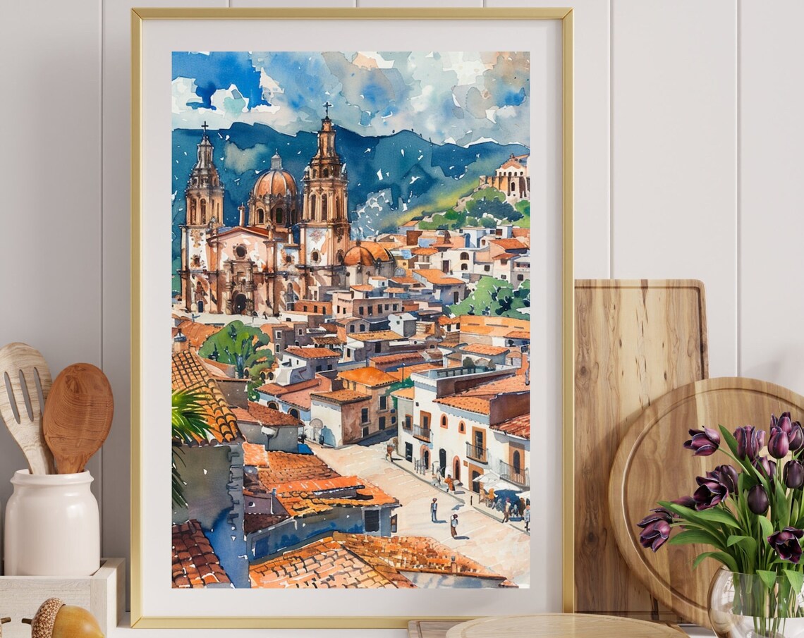 Taxco, Mexico Travel Poster Art Print