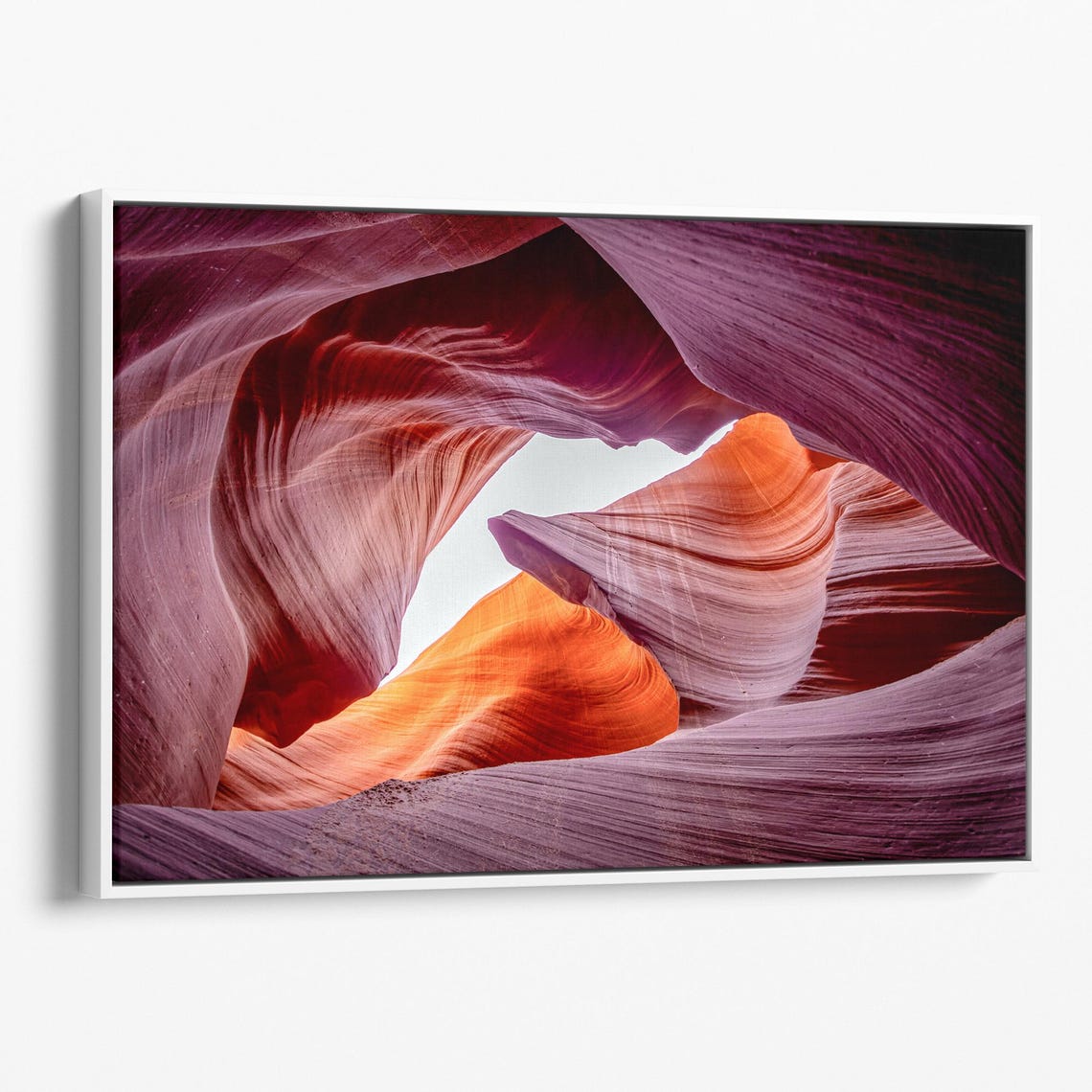 Antelope Canyon Swirling Red Orange Slot Canyon Light Beams Poster - Image 4