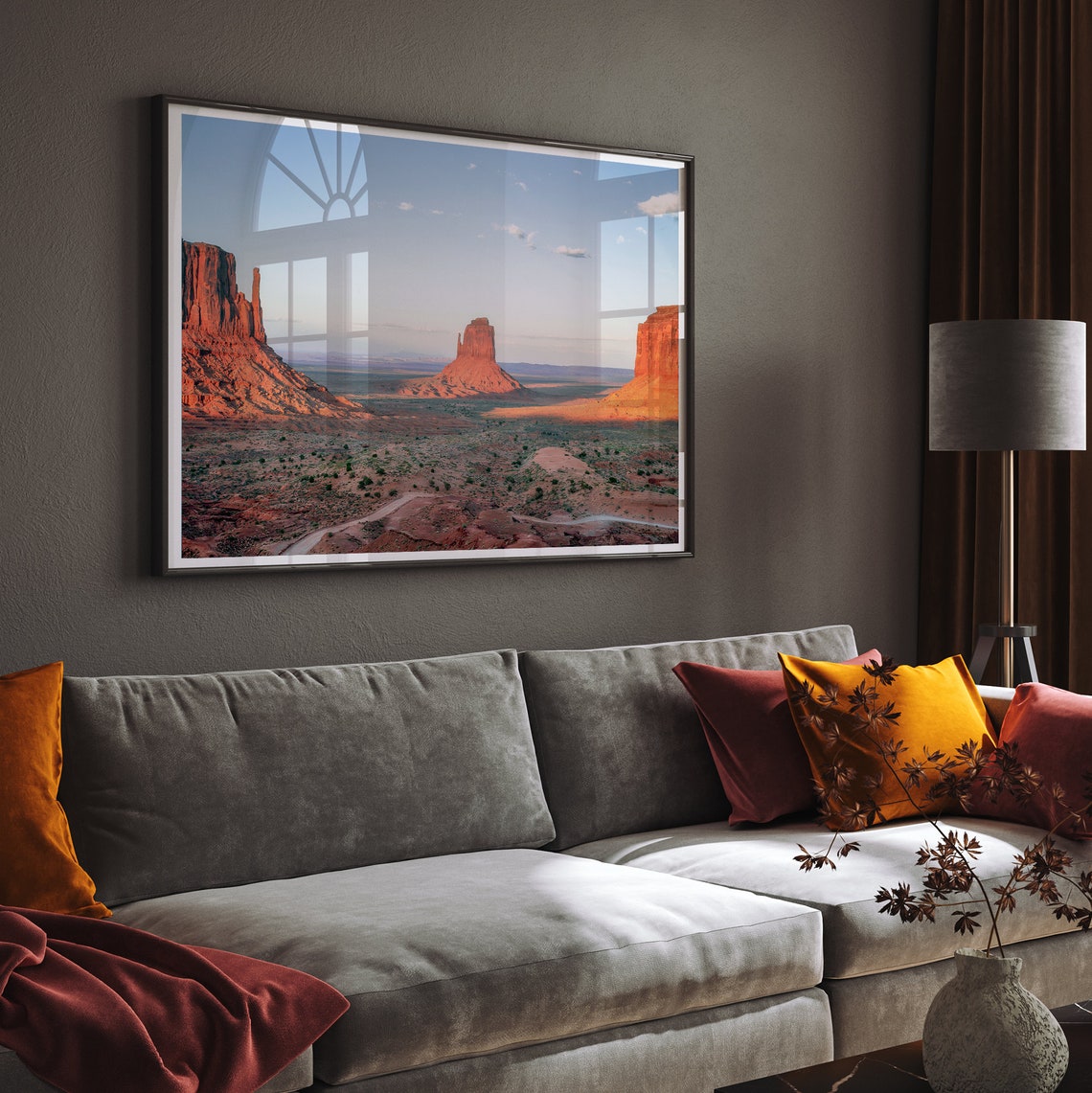 Monument Valley Red Rock Buttes Golden Light Desert Skyline Poster - Image 5
