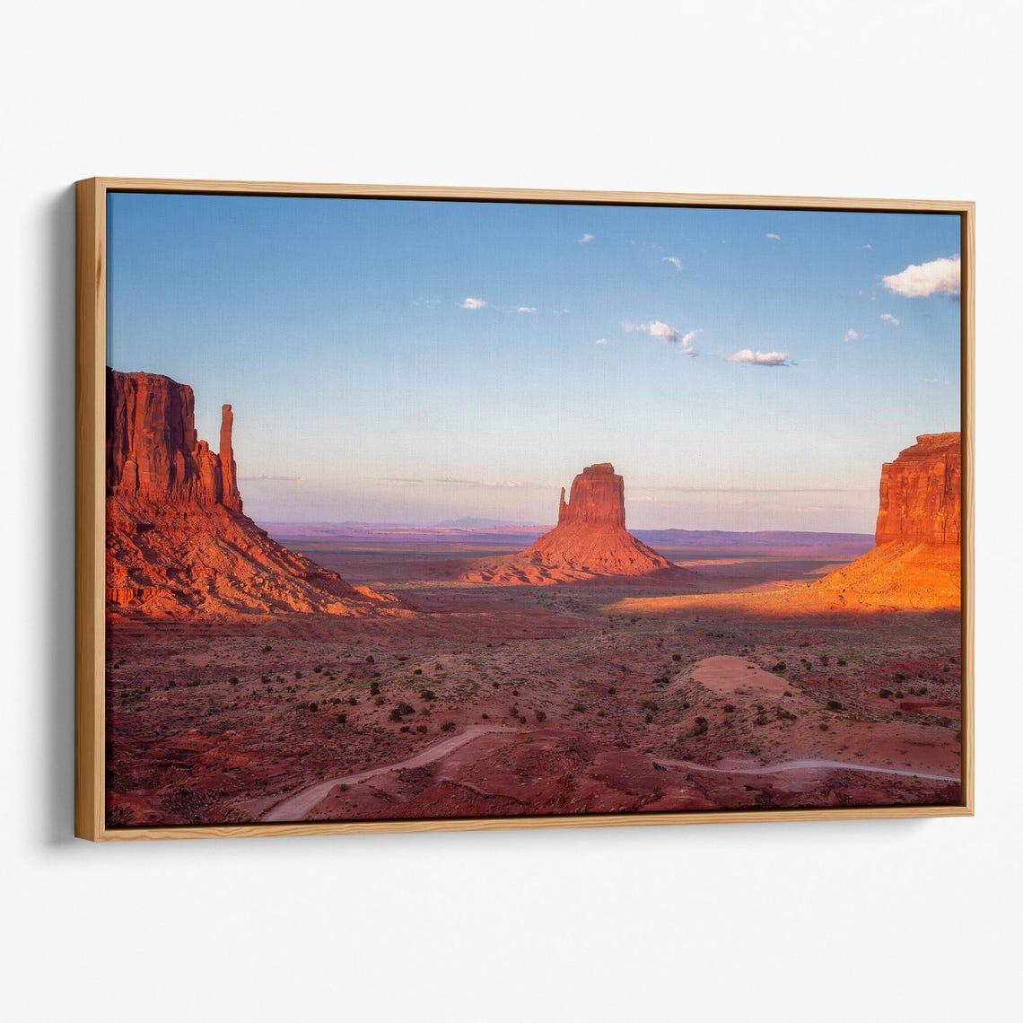 Monument Valley Glowing Red Rock Buttes Sunrise Desert Panorama Poster