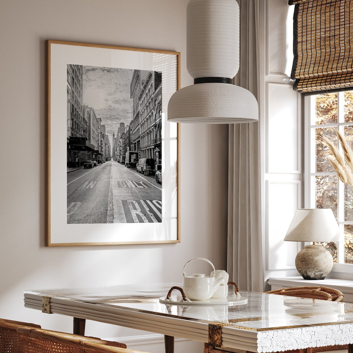 New York City Manhattan Street Black And White Urban Skyline Poster - Image 5