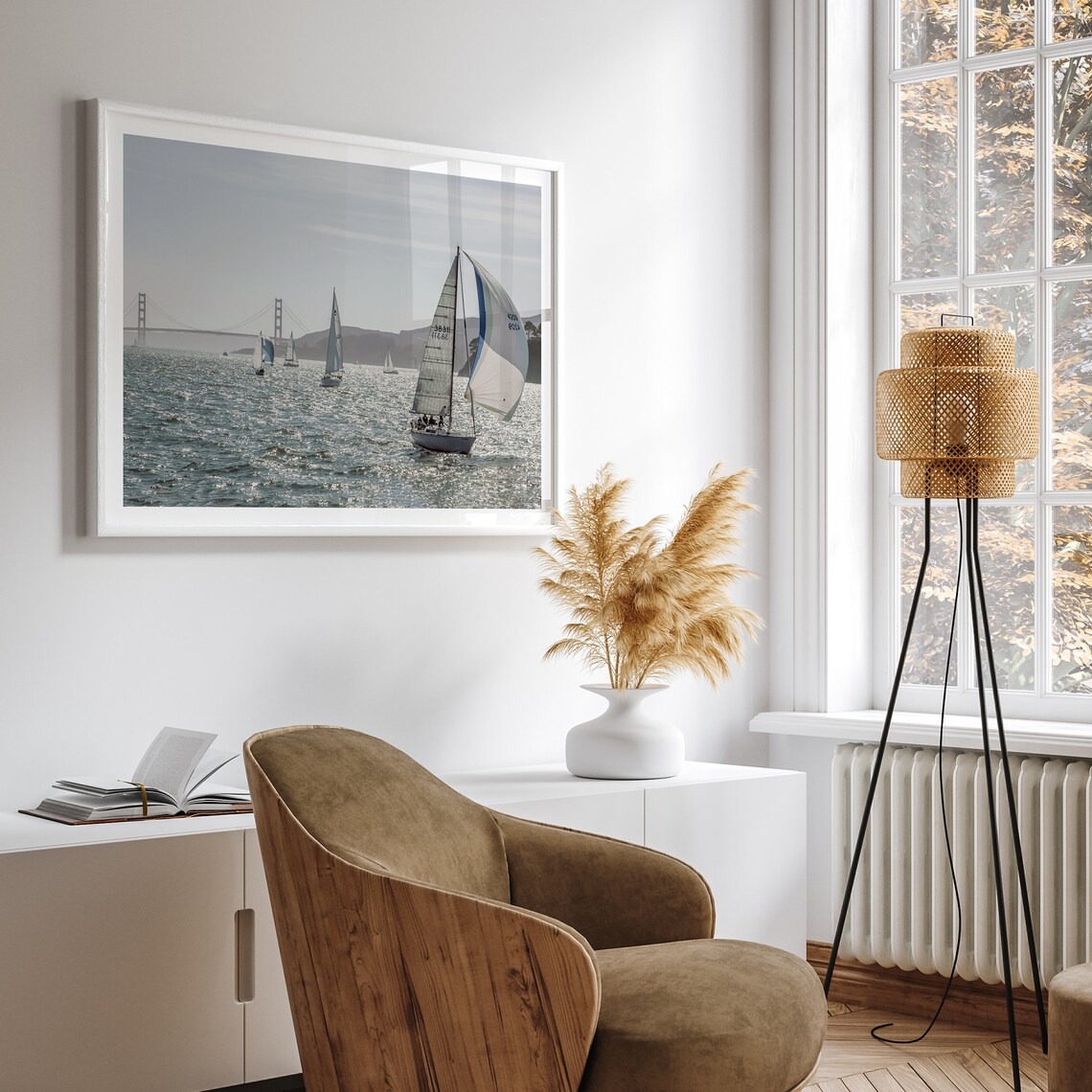 San Francisco Golden Gate Bridge Sailboat Art Print - Image 5