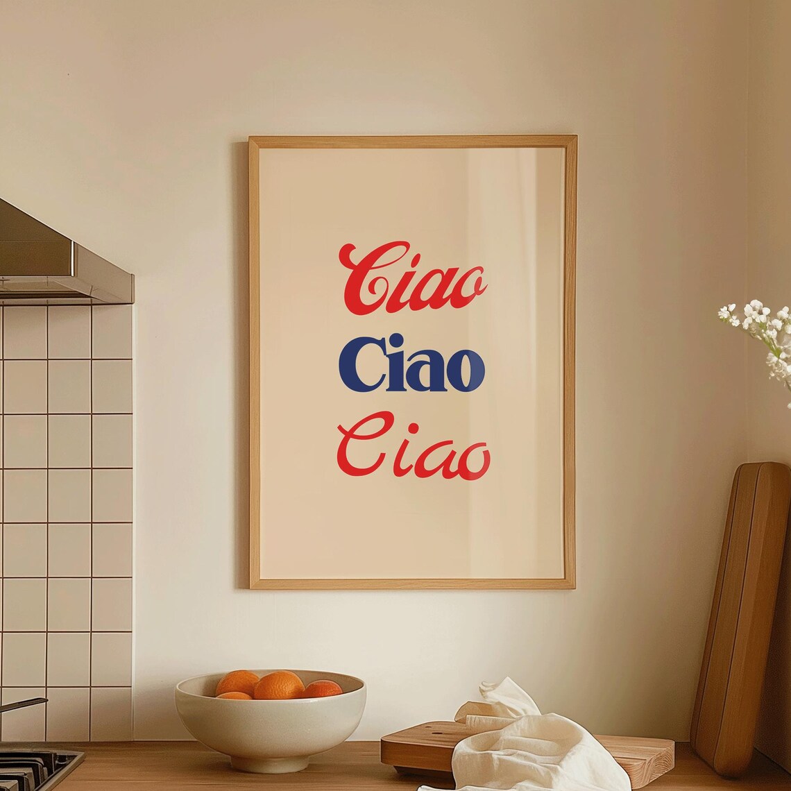 Ciao Italian Wall Art, Vintage Retro Poster